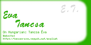 eva tancsa business card